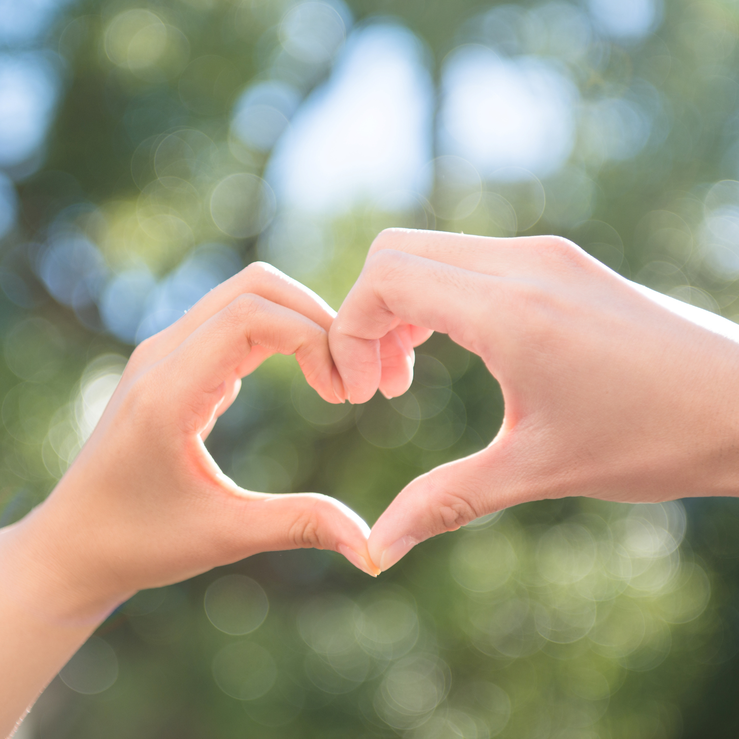 Ein Herz aus Händen geformt